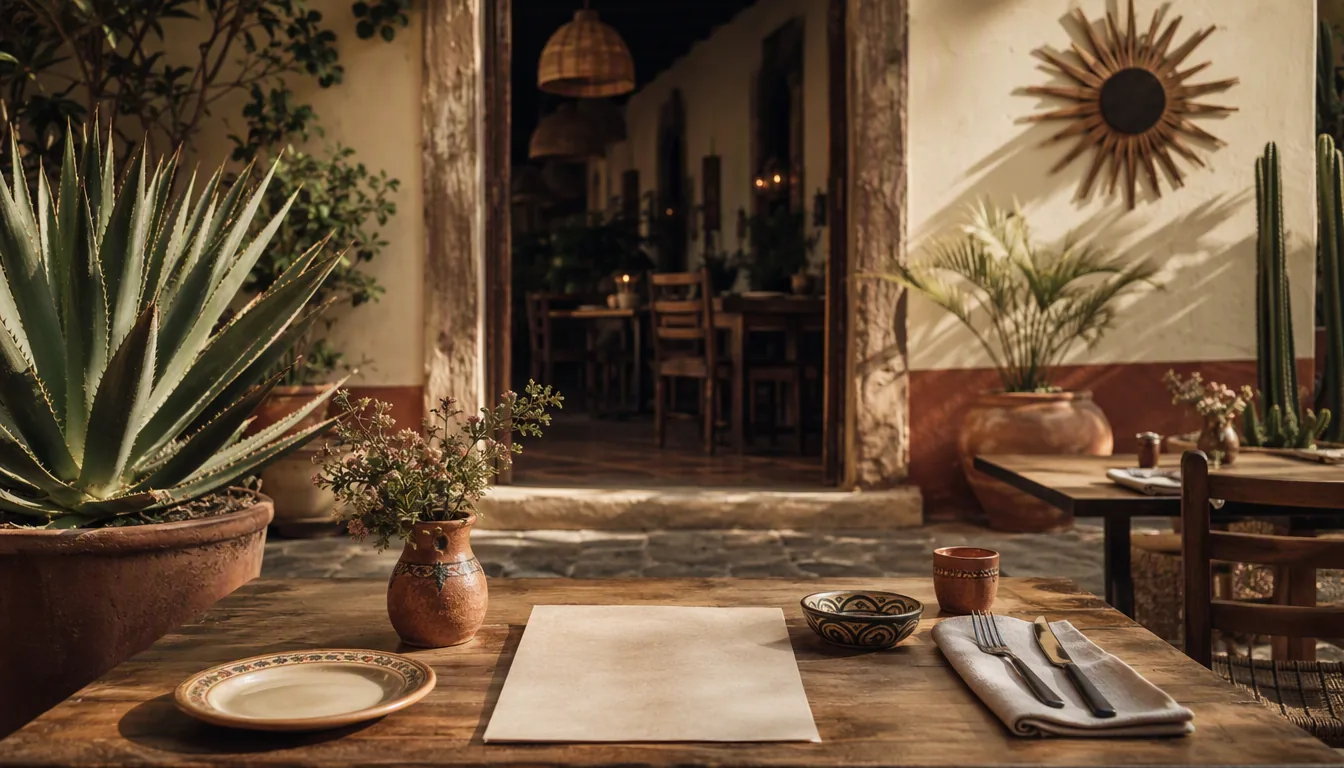 Fachada de restaurante mexicano con identidad de marca cuidada y letrero iluminado