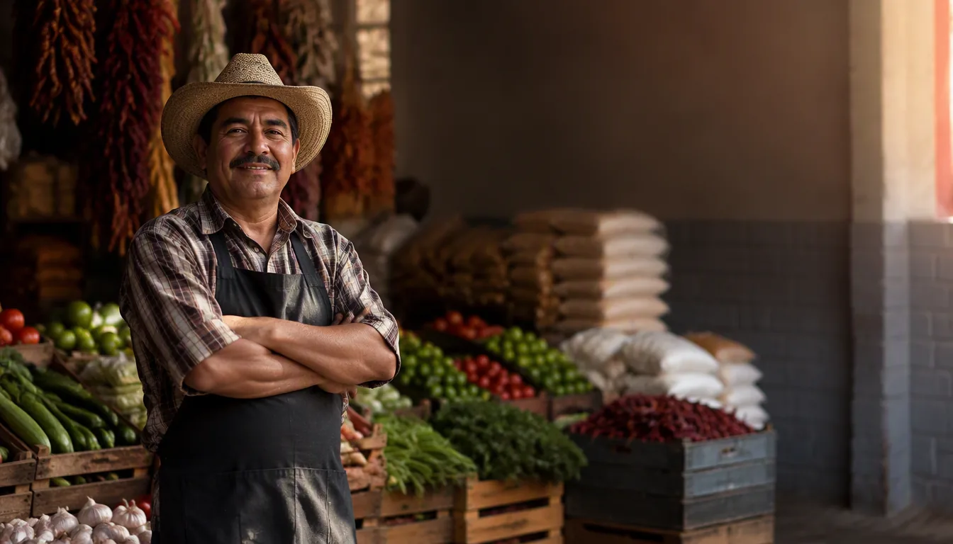 Frutas y verduras frescas de temporada en el puesto de un mercado