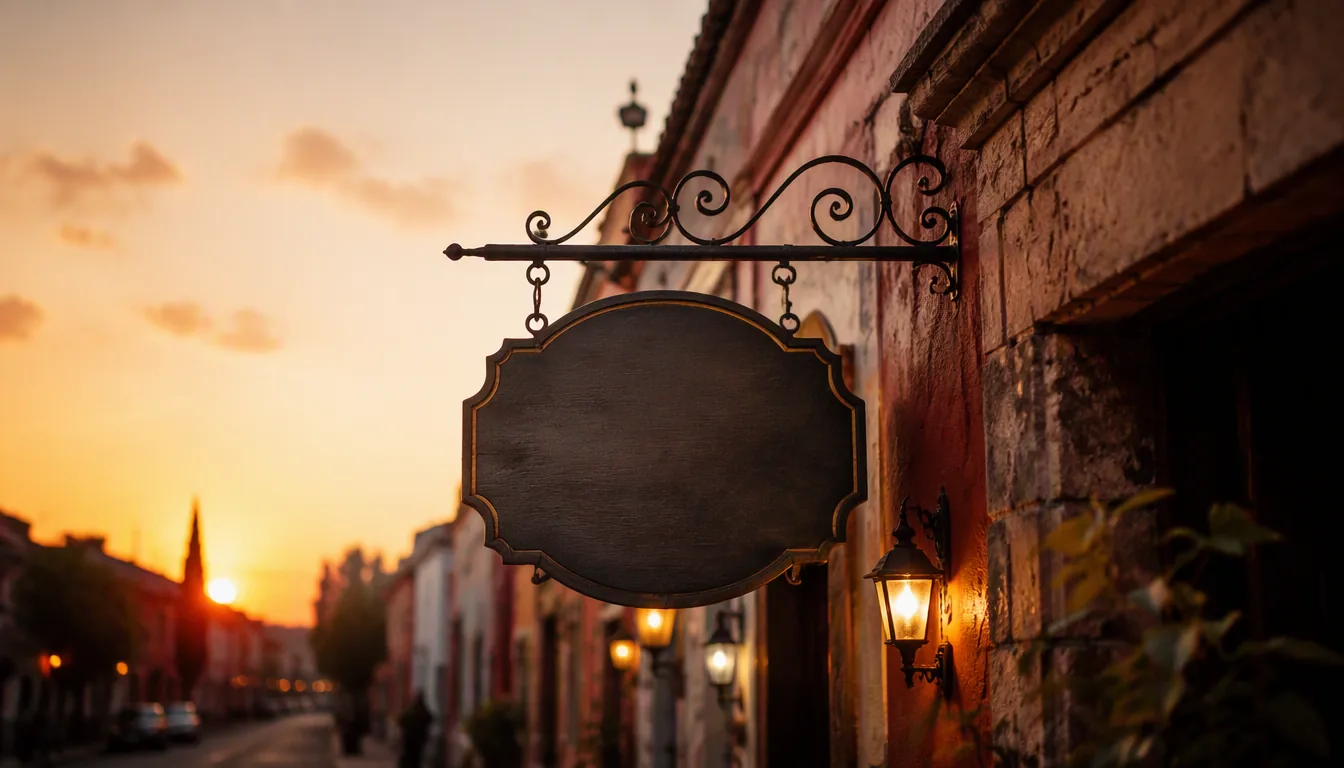 Letrero de restaurante mexicano siendo instalado sobre la fachada de un local