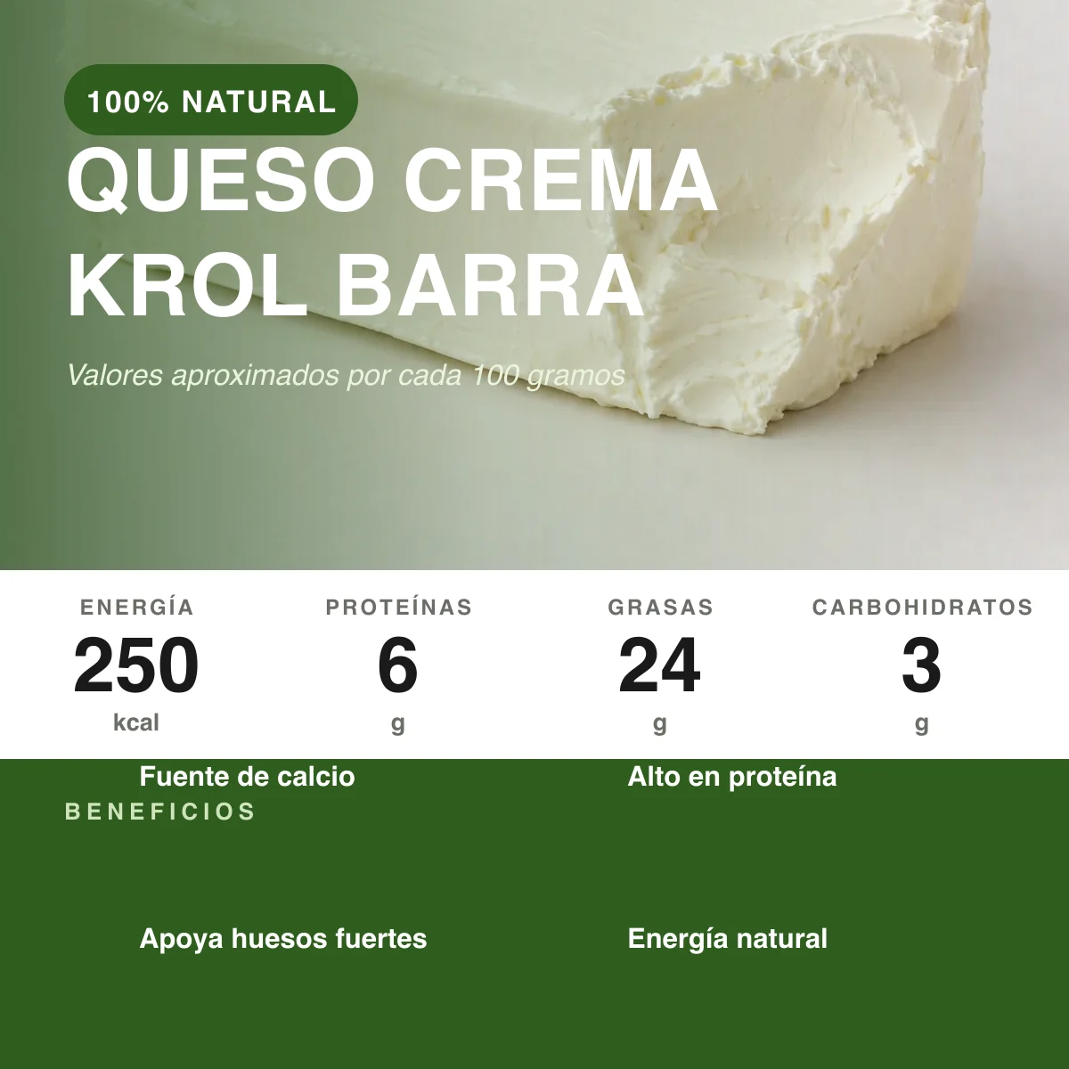 Queso crema Krol barra 1.36 kg - vista 2